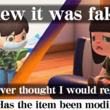 【Animal Crossing: New Horizons】Has the item been modified?