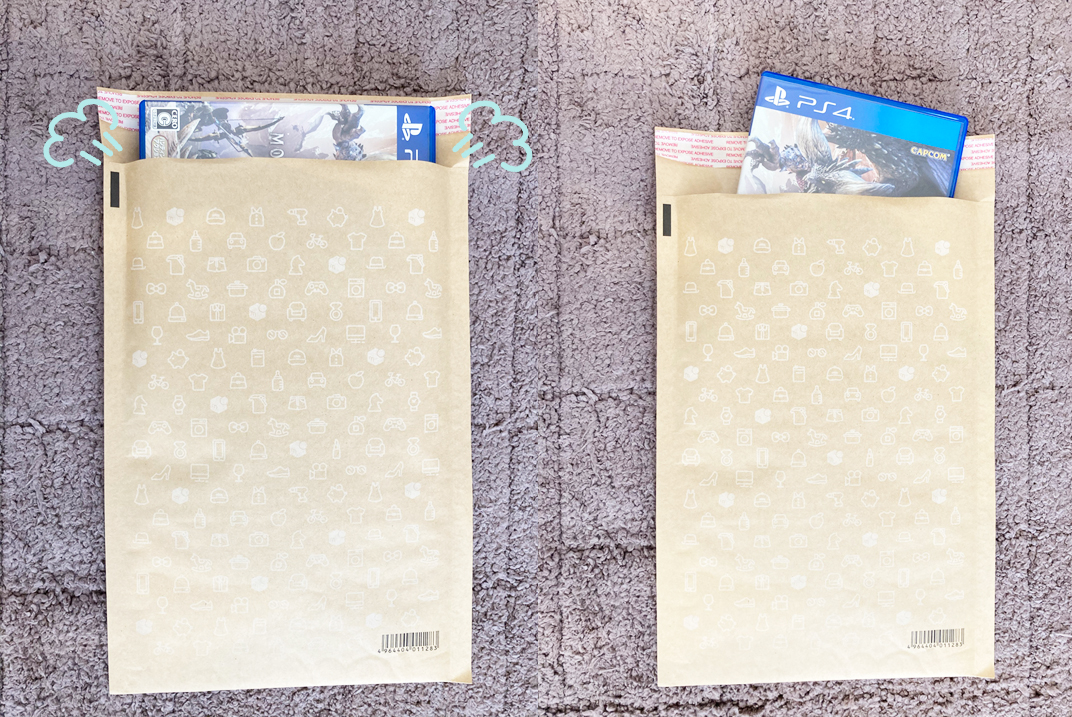 【梱包資材】公式メルカリ資材キットを買ってみた！クッション封筒PS4ソフトが1枚入ります